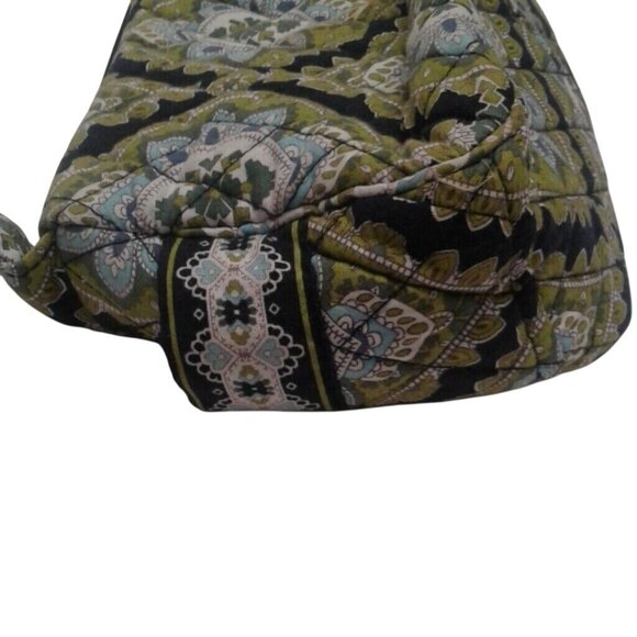 Vera Bradley Shoulder Bag Quilted Cotton Womens Handbag Green Black Boho Pattern - Picture 5 of 8